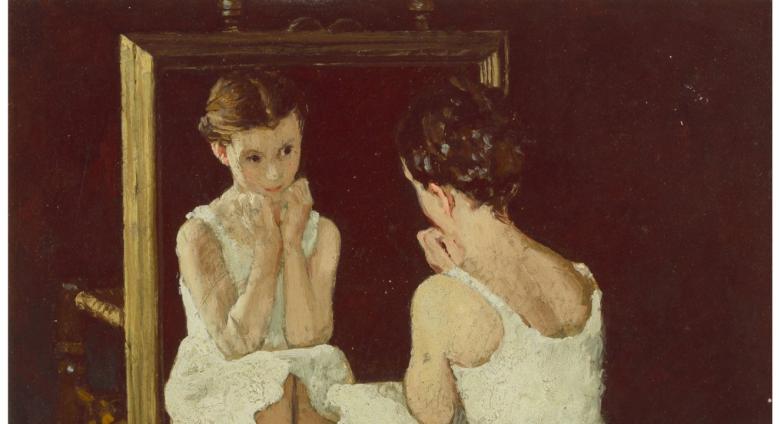 Norman Rockwell (American, 1894-1978), Girl at Mirror, The Saturday Evening Post cover study, 1954