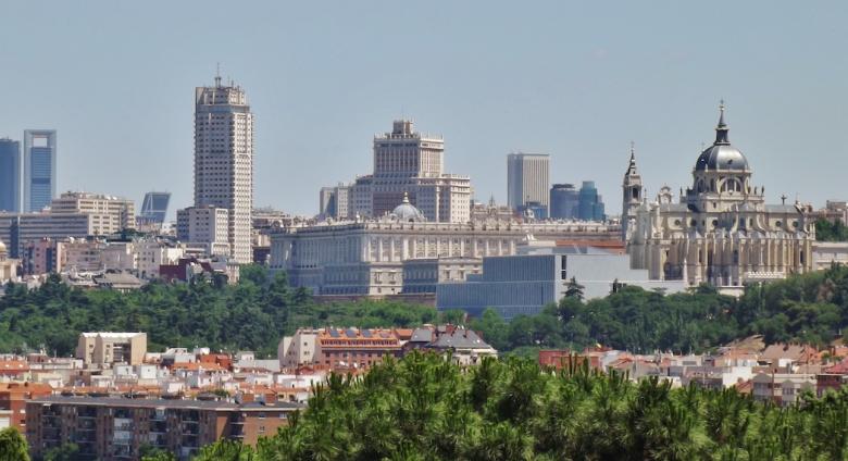 Panorama of Madrid from the San Isidro park.