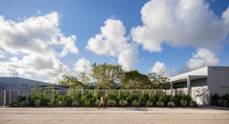 Exterior view of the Rubell Museum and courtyard garden.