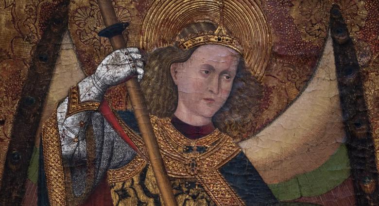 detail of St Michael Defeating the Devil by the Master of Belmonte  