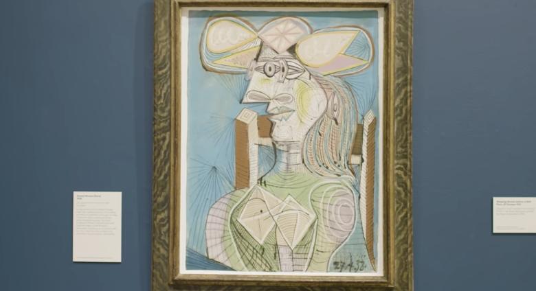 Picasso painting hanging in museum exhibition