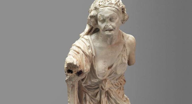 Statue of the so-called “Old Market Woman.” Roman copy of a Greek Hellenistic original, ca. 14-68 CE.