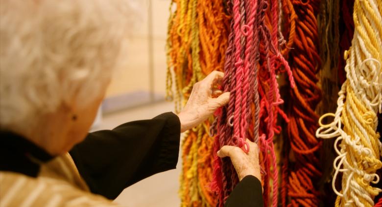 Still from Artist Story film with Sheila Hicks.