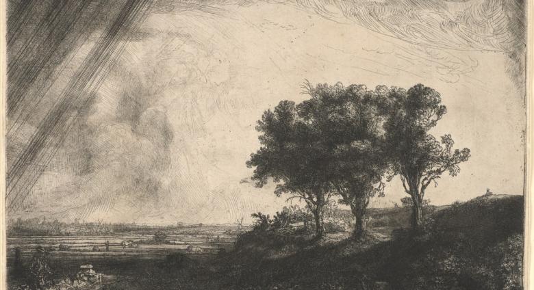 Rembrandt van Rijn (Dutch, 1606–1669), Landscape with Three Trees, 1643
