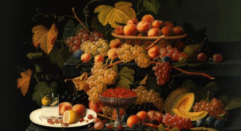 Severin Roesen, Still Life with Fruit (detail), ca. 1854–1855, Carnegie Museum of Art, Gift of Gulf Oil Corporation, a subsidiary of Chevron Corporation