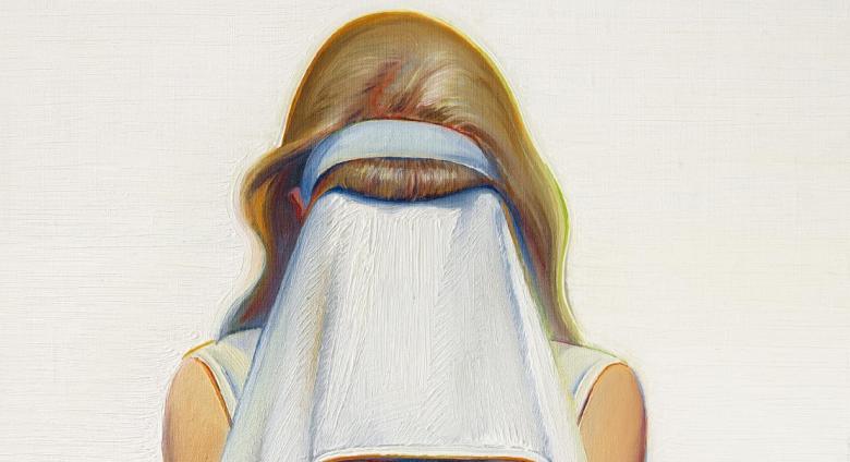Wayne Thiebaud, Detail of Toweling Off, 1968. Oil on canvas; 29 7:8 x 23 ¾ in.