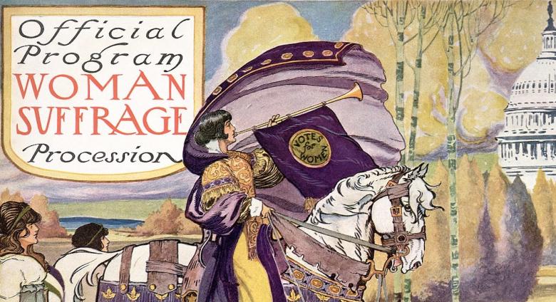 Benjamin Moran Dale, Cover of program for the National American Women's Suffrage Association procession, 1913. Rare Book and Special Collections Division, DC.