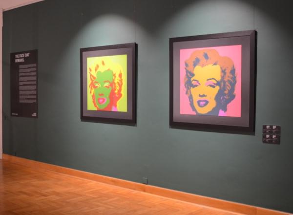 Prints by Andy Warhol in an exhibition in Krakow. License.