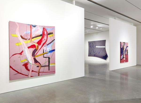 Installation view of Julian Schnabel: The Patch of Blue the Prisoner Calls the Sky at Pace Gallery.