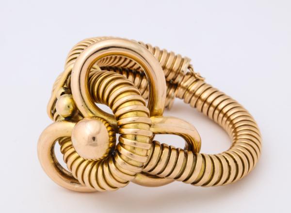 1940s Gold Gas Pipe Bracelet