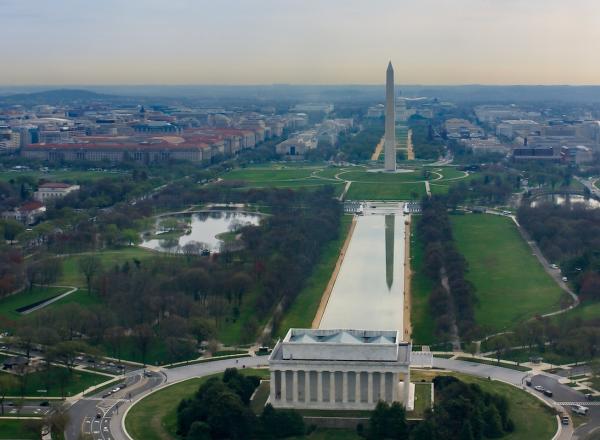 National Mall aerial view, Wikimedia Commons