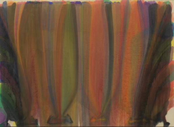 Morris Louis, 1-68, 1962. Acrylic resin on canvas abstract painting of vertical streaks of color