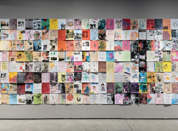 Carmen Winant, Why are these our only alternatives and what kind of struggle will move us beyond them? (2021). Installation view, Makeshift Memorials, Small Revolutions, KADIST San Francisco, October 4, 2024 to February 15, 2025. 