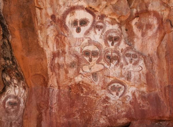 Aboriginal rock art on the Barnett River, Mount Elizabeth Station.