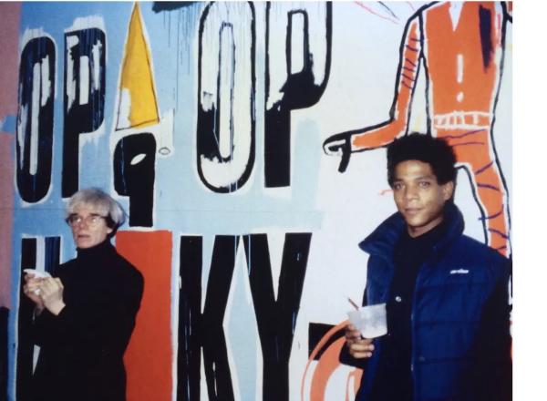 Jean-Michel Basquiat and Andy Warhol in a still from “The Ride” by Paige Powell at the Portland Art Museum
