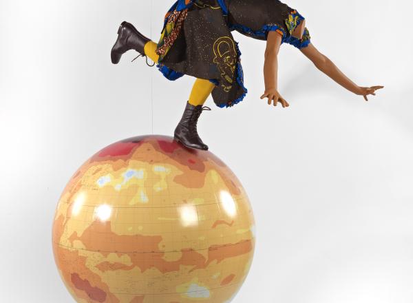 Bellerby & Co Globe used in Yinka Shonibare installation titled: Champagne Kids