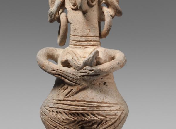 Made by the Cypriot culture in the Late Cypriot II period, ca. 1450–1200 B.C. Height is 8 3/16 in (20.80 cm). The Met Museum. The Cesnola Collection, Purchased by subscription, 1874–76.