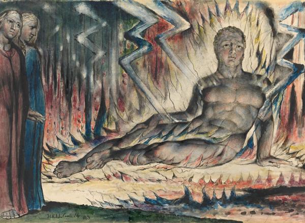 William Blake (1757-1827), Capaneus the Blasphemer, 1824-1827