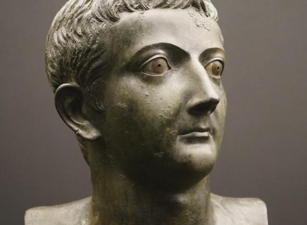 bust of young Tiberius in bronze 
