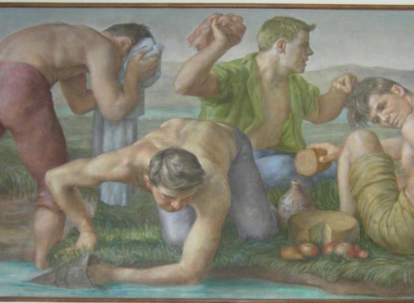 Jared French's Mealtime, Early Coal Miners mural