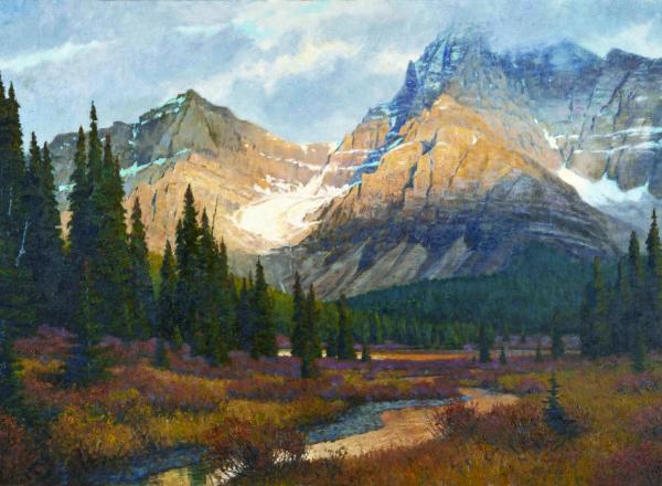 Ralph Oberg painting of a mountain range