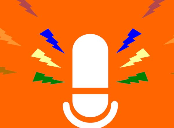 podcast mic colorful orange