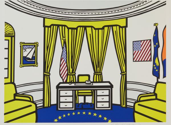 Roy Lichtenstein pop art print of the Oval Office