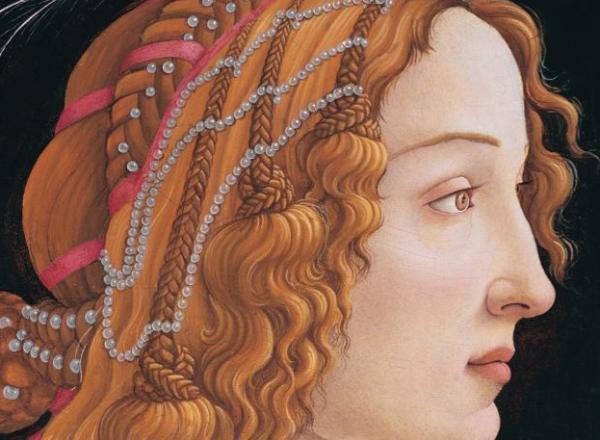 close up of Sandro Botticelli's Portrait of a Young Woman