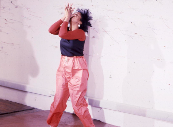  Senga Nengudi performing Air Propo at Just Above Midtown, 1981, Courtesy Senga Nengudi