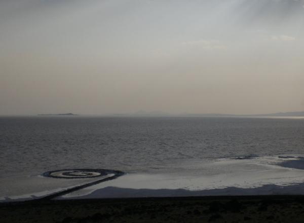 Robert Smithson's Spiral Jetty earth art in the great salt lake