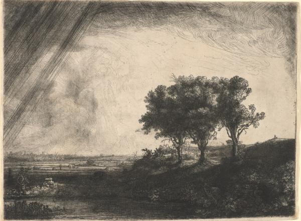 Rembrandt van Rijn (Dutch, 1606–1669), Landscape with Three Trees, 1643