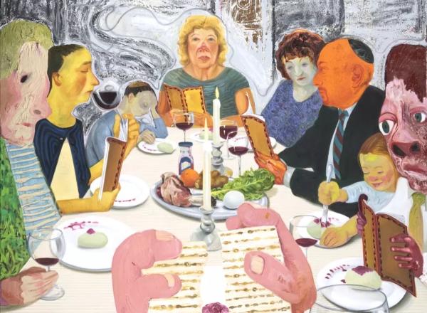 Nicole Eisenman, Seder, 2010, oil on canvas, © Nicole Eisenman, Courtesy Jewish Museum