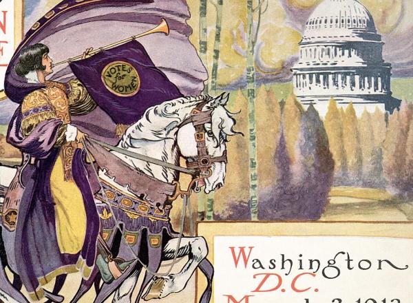 Benjamin Moran Dale, Cover of program for the National American Women's Suffrage Association procession, 1913. Rare Book and Special Collections Division, DC.