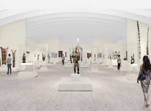 View of the Arts of Africa gallery in the Michael C. Rockefeller Wing at The Metropolitan Museum of Art in New York.