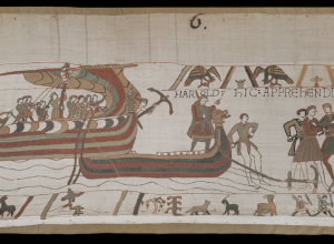 Bayeux Tapestry, Scene 06, c. 1066-1083. License.