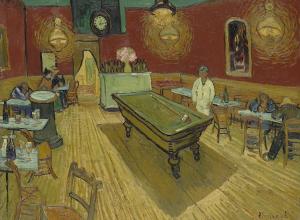 Vincent Van Gogh, Le café de nuit (The Night Café) (1888). Oil on canvas. 28 1/2 × 36 1/4 in. (72.4 × 92.1 cm).