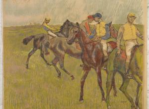 Edgar Degas (French, 1834 – 1917) and Auguste Clot (French, active 19 th century) Before the Race , ca. 1895 Color lithograph on lightweight tan wove paper