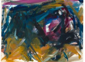 Elaine De Kooning, Bullfight, 1957, oil on paper. 38.1 x 45.1 cm. 