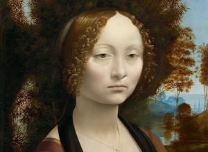 Ginevra de’ Benci [obverse]. 1474/1478. Leonardo da Vinci. Oil on Panel. Ailsa Mellon Brue Fund, National Gallery of Art.