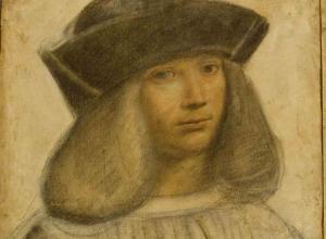 Giovanni Antonio Boltraffio, Franceso Melzi, 1510-1511. Charcoal, white chalk, and chalks of various colors on prepared paper. Ambrosian Library.
