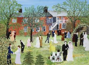 Grandma Moses, A Country Wedding, 1951, oil on pressed wood, Bennington Museum, Museum purchase, 1998.79