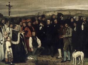 Gustave Courbet, A Burial at Ornans, 1849-50. Pre-restoration. Source.