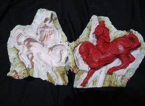 Leonardo da Vinci, Horse and Rider Mold. The mold made directly of Leonardo's equestrian beeswax model. License