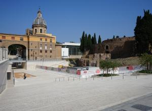 Piazza from the east, with the Mausoleum on the right