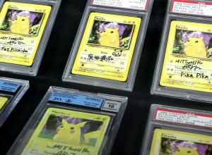 Pikachu Cards. Still Image from "Q/A Interview with Mitsuhiro Arita - Original Pokemon Artist."