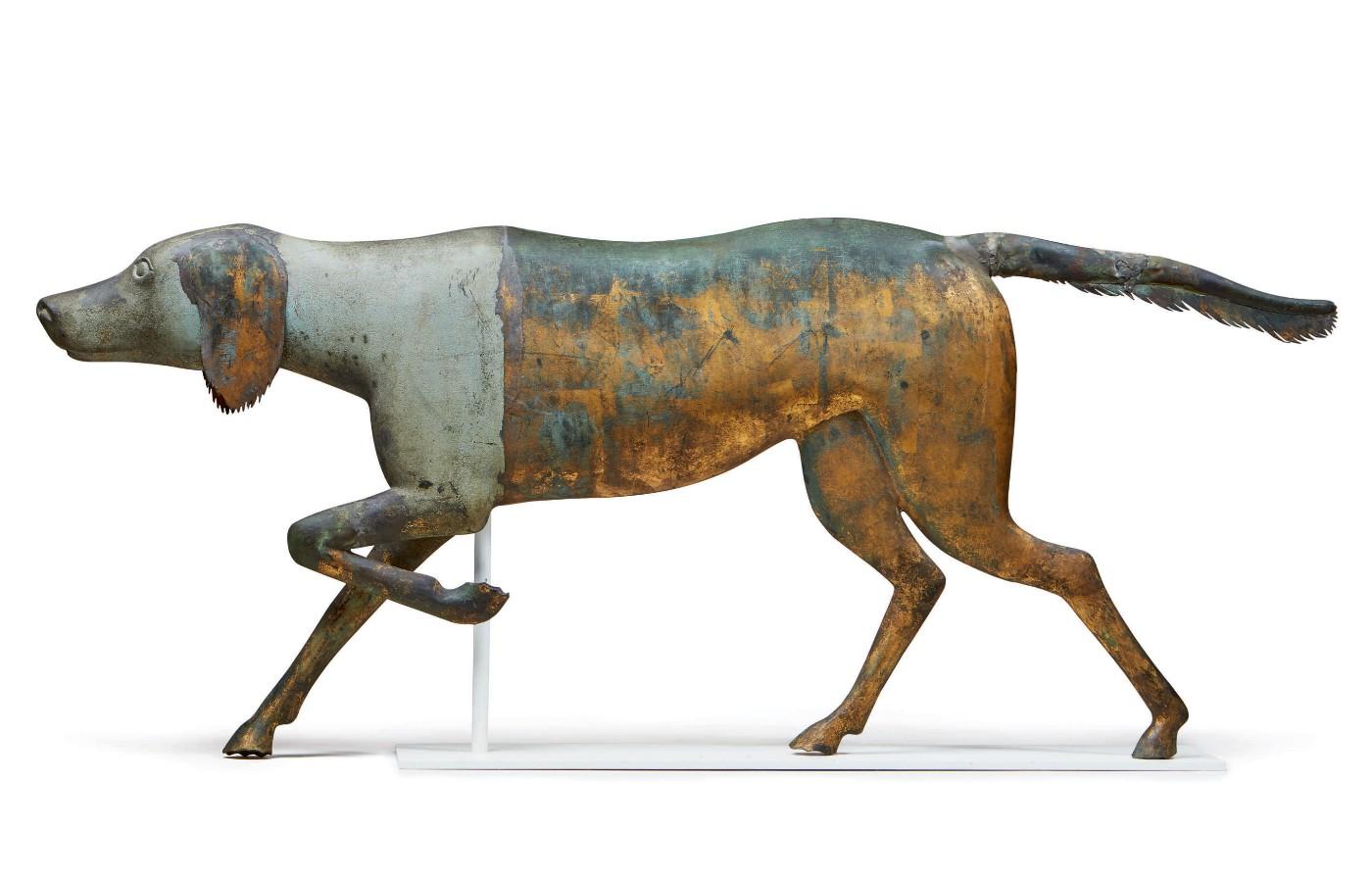 Grey Hound, J. Howard & Co., circa 1860, West Bridgewater, Massachusetts, molded copper and cast-zinc weathervane