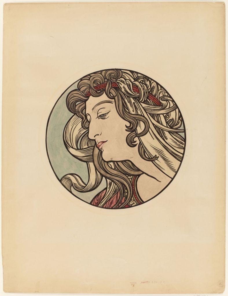 Alfons Mucha (1860–1939), Study Medallion for the Façade of the Fouquet Jewelry Shop, circa 1900