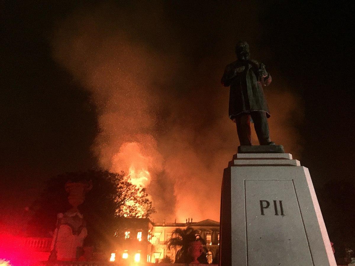 The Brazil National Museum in flames