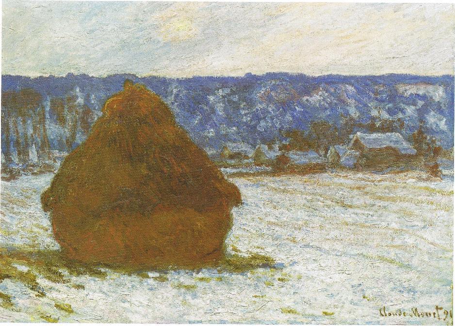 Claude Monet, Wheatstack (Snow Effect, Overcast day), 1890-91