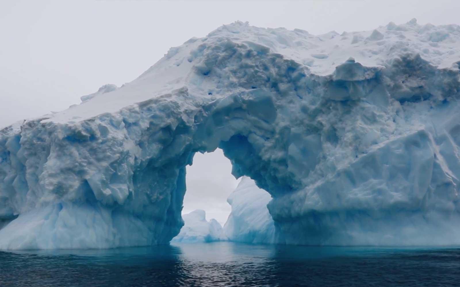 Zaria Forman, Ode to An Iceberg, 360 View, Whale Bay, Antarctica, Film still, 2017.